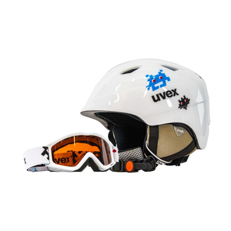 dětská helma Uvex Airwing 2+brýle Uvex Speedy Pro, white pacman
